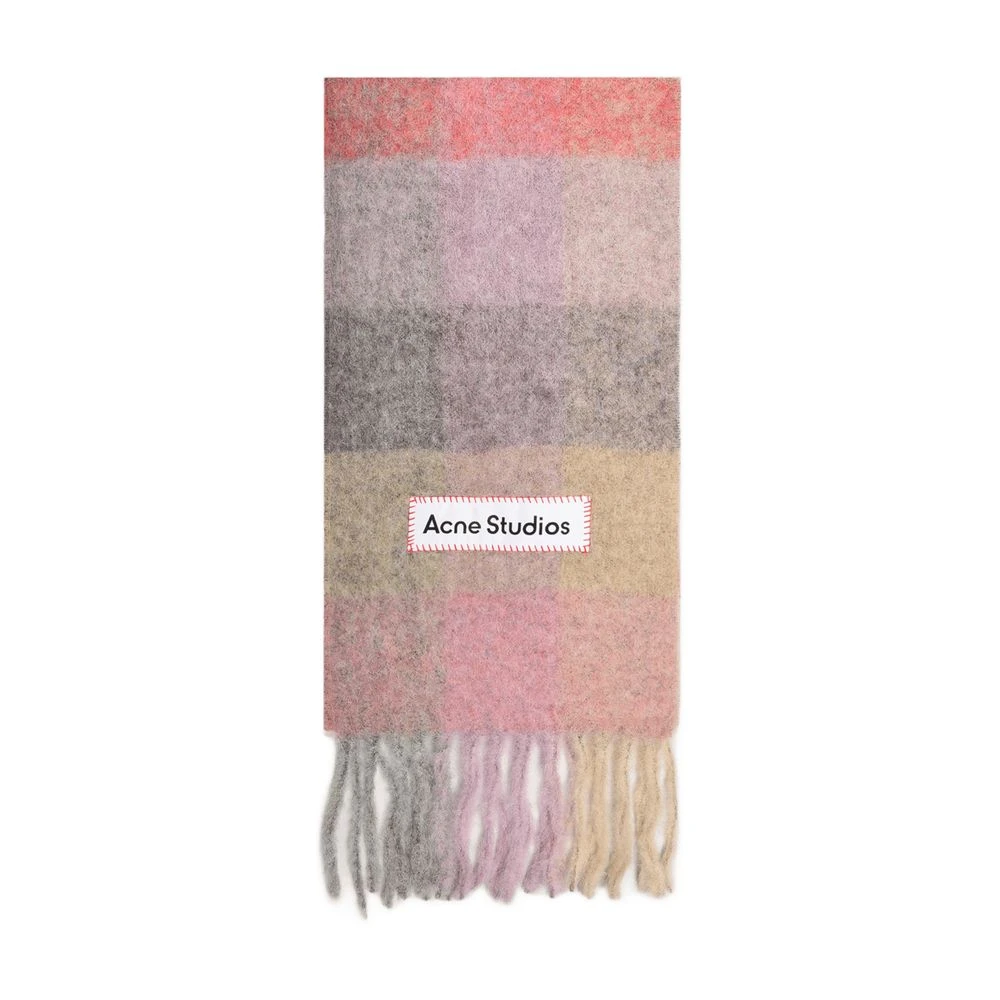 Acne Studios Women's Multicolour Logo Patch Check Scarf - Woman Scarves One Size - Image 2