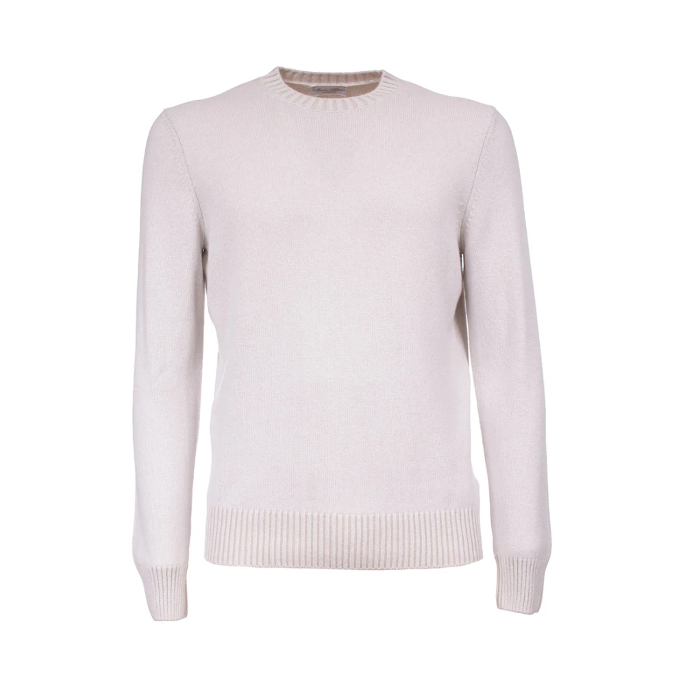 Gran Sasso Cashmere Ribgebreide Trui met Ronde Hals Beige Heren