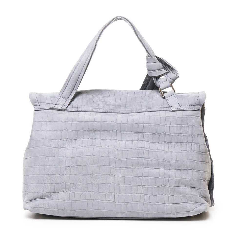 Zanellato Grijze Leren Schoudertas met Klep Gray Dames
