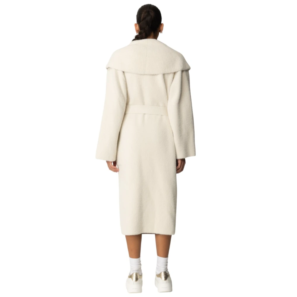 Elisabetta Franchi Stijlvolle Wollen Jas Beige Dames