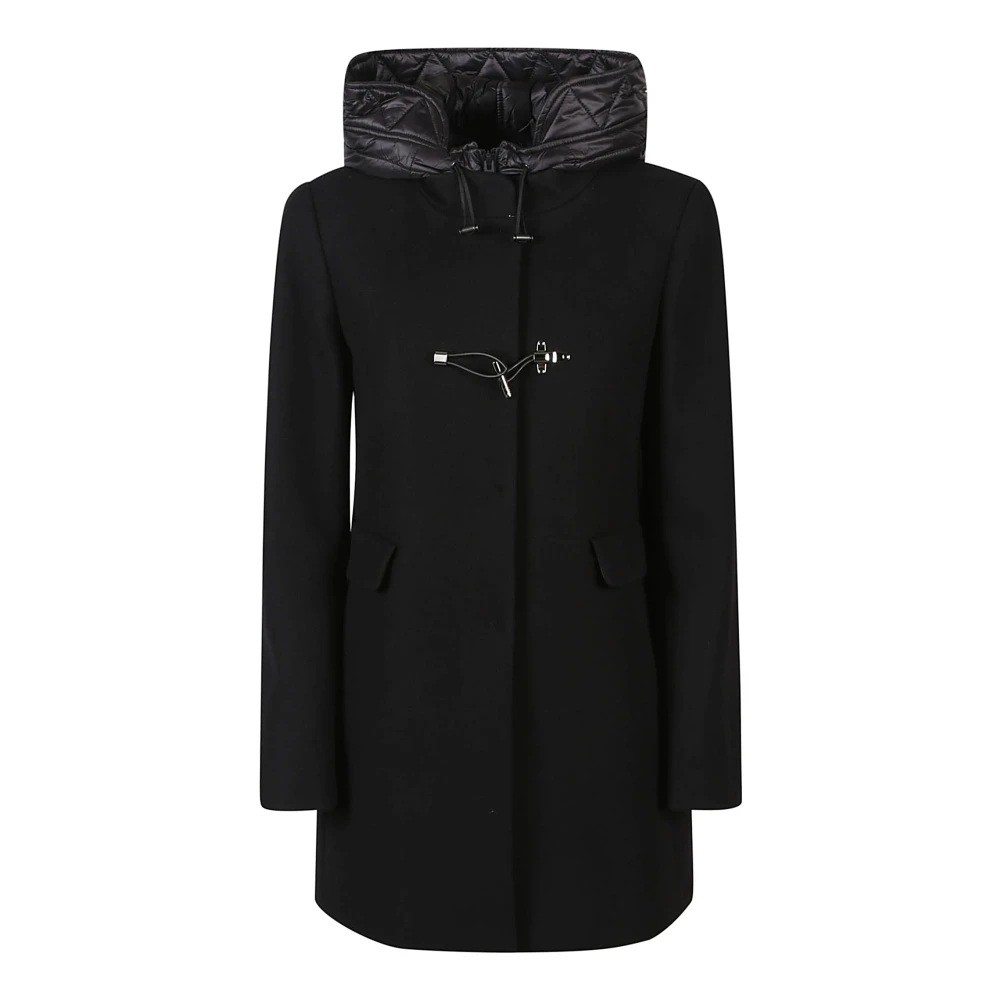 Fay Front Toggle Coat voor dubbele stijl Black Dames