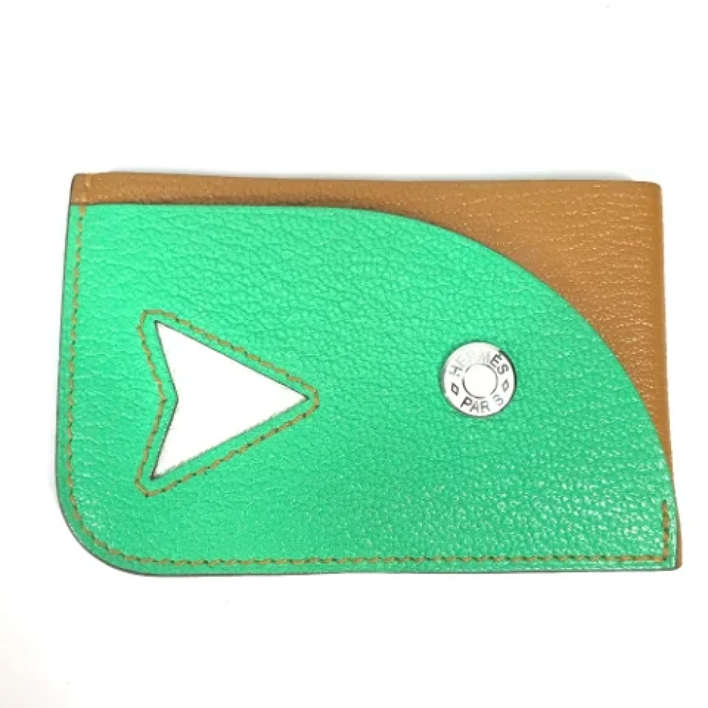 Hermès Vintage Pre-owned Leather wallets Green Dames