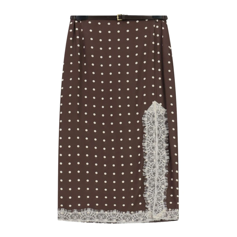 Imperial Women's Brown Gonna A Pois - Midi Skirts - L - Skirts