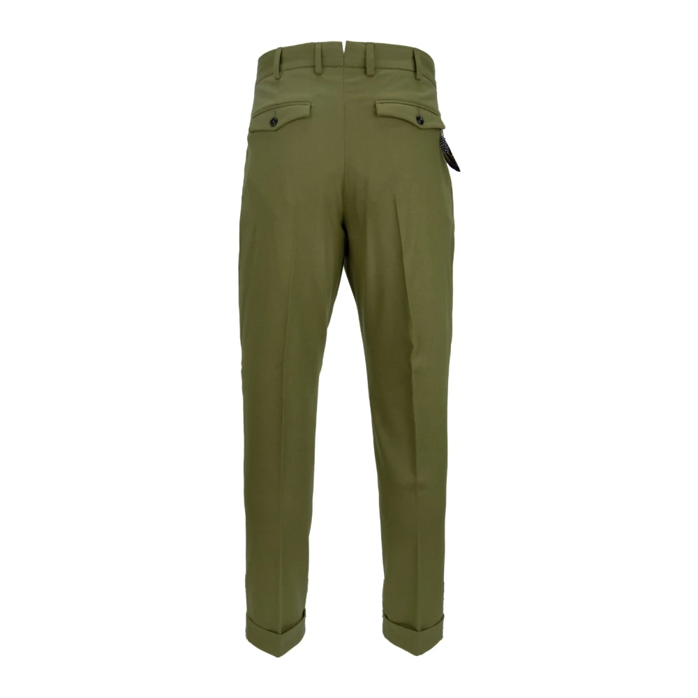 PT Torino Heren wollen broek met knoop rits haak Green Heren