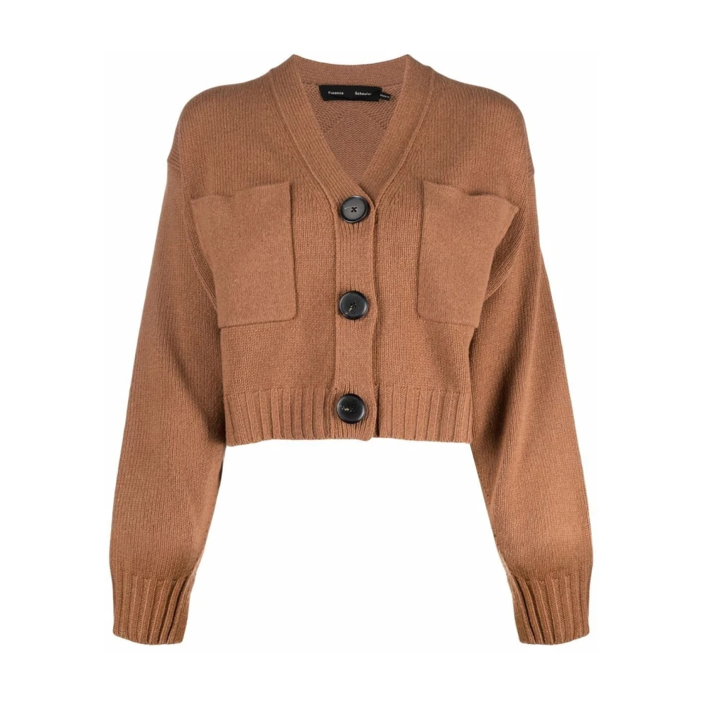 Proenza Schouler Bruine Cashmere Casual Cardigan Brown Dames