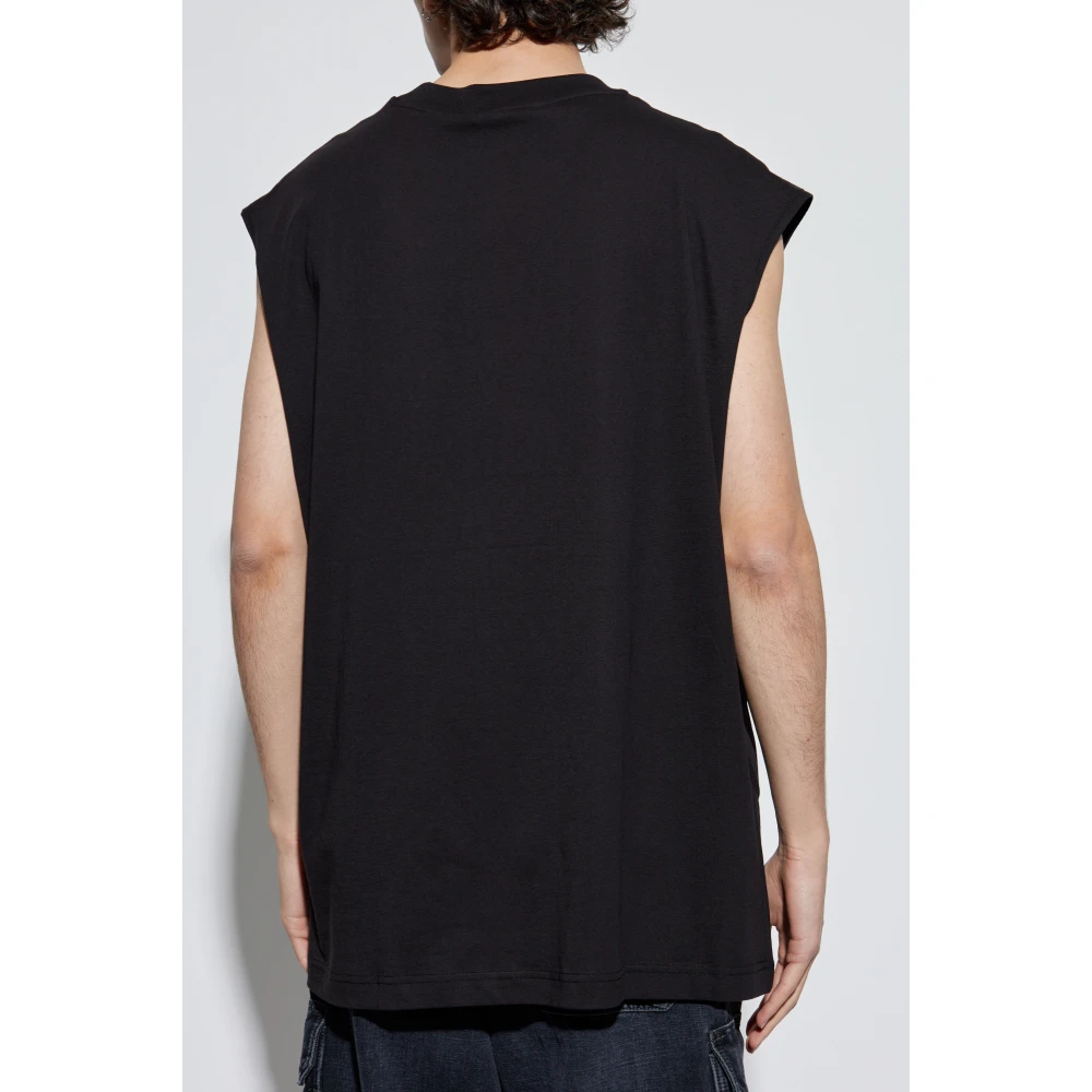 Versace Jeans Couture Mouwloos T-shirt Black Heren