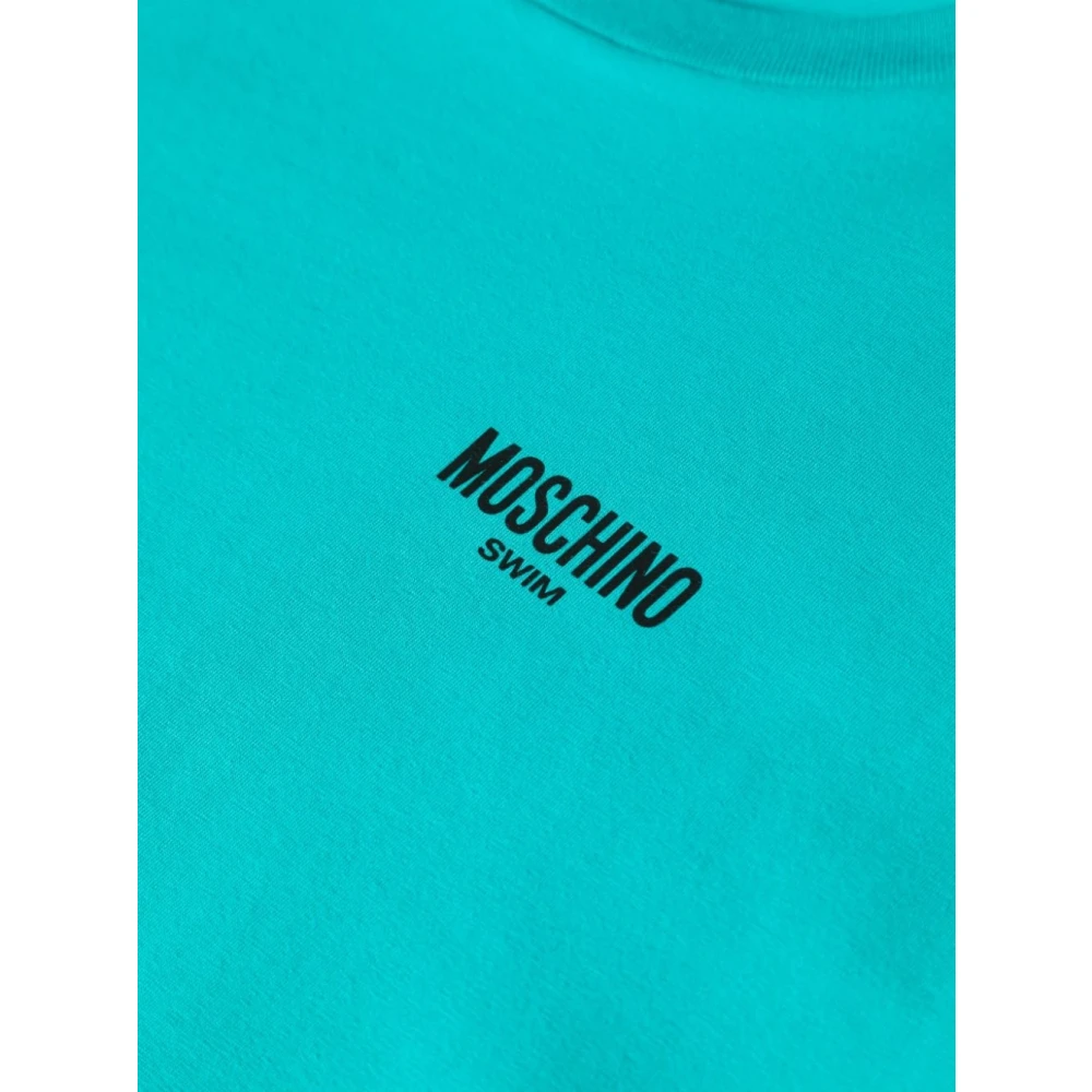 Moschino Logo T-shirt in Lichtblauw Blue Heren