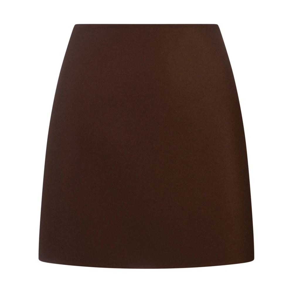 Ermanno Scervino Bruine Wol Korte Rok Rechte Snit Brown Dames