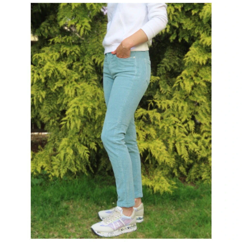 Islow Corduroy Slim 7 8 Broek Green Dames