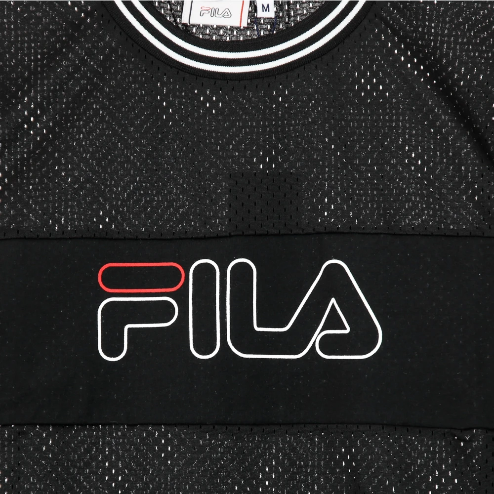 Fila Sportieve Mesh Crop Top Zwart Black Dames