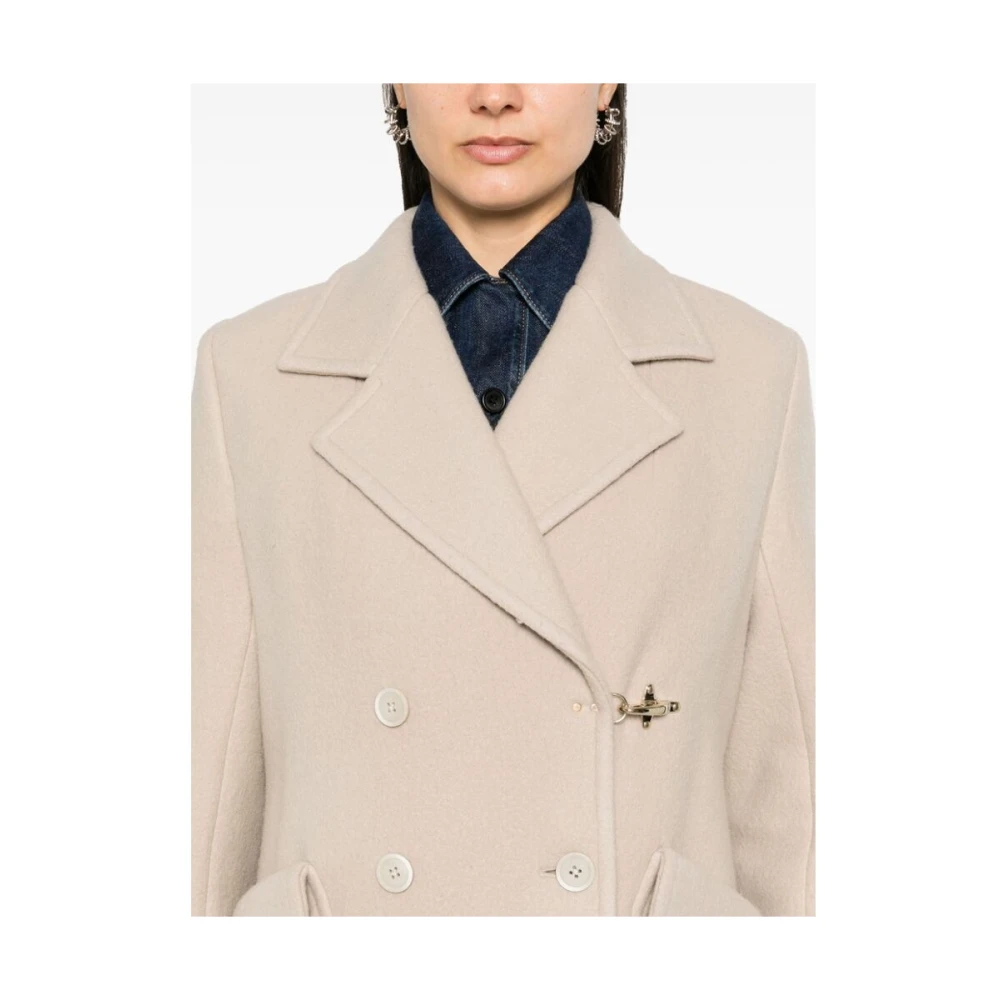 Fay Beige Wol-Kasjmier Jas Beige Dames