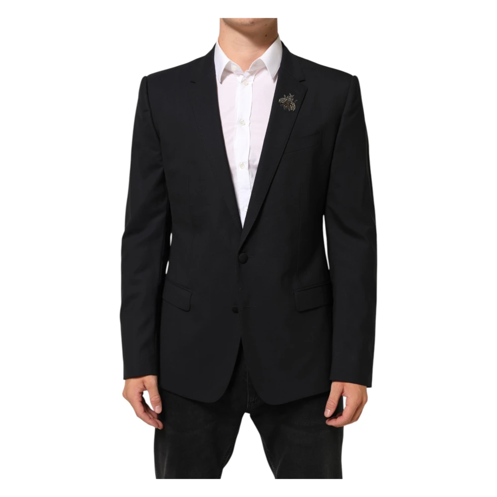 Dolce & Gabbana Men's Black Martini 2 Button Suit Blazer