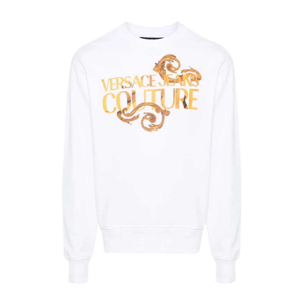 Versace Jeans Couture Witte Grafische Sweaters White Heren