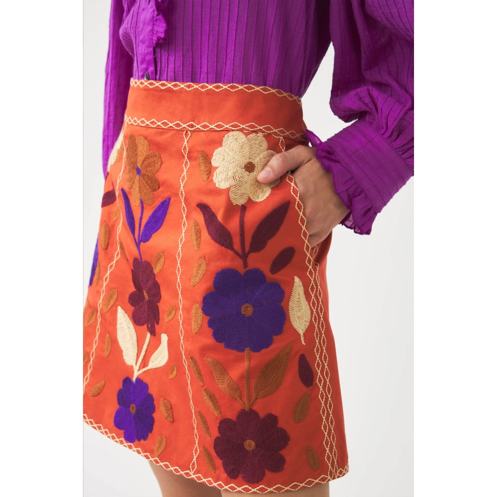 Antik batik Geborduurde minirok Tady Multicolor Dames