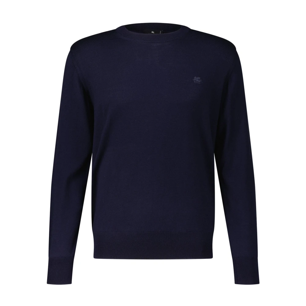 ETRO Wollen Gebreide Trui Blue Heren