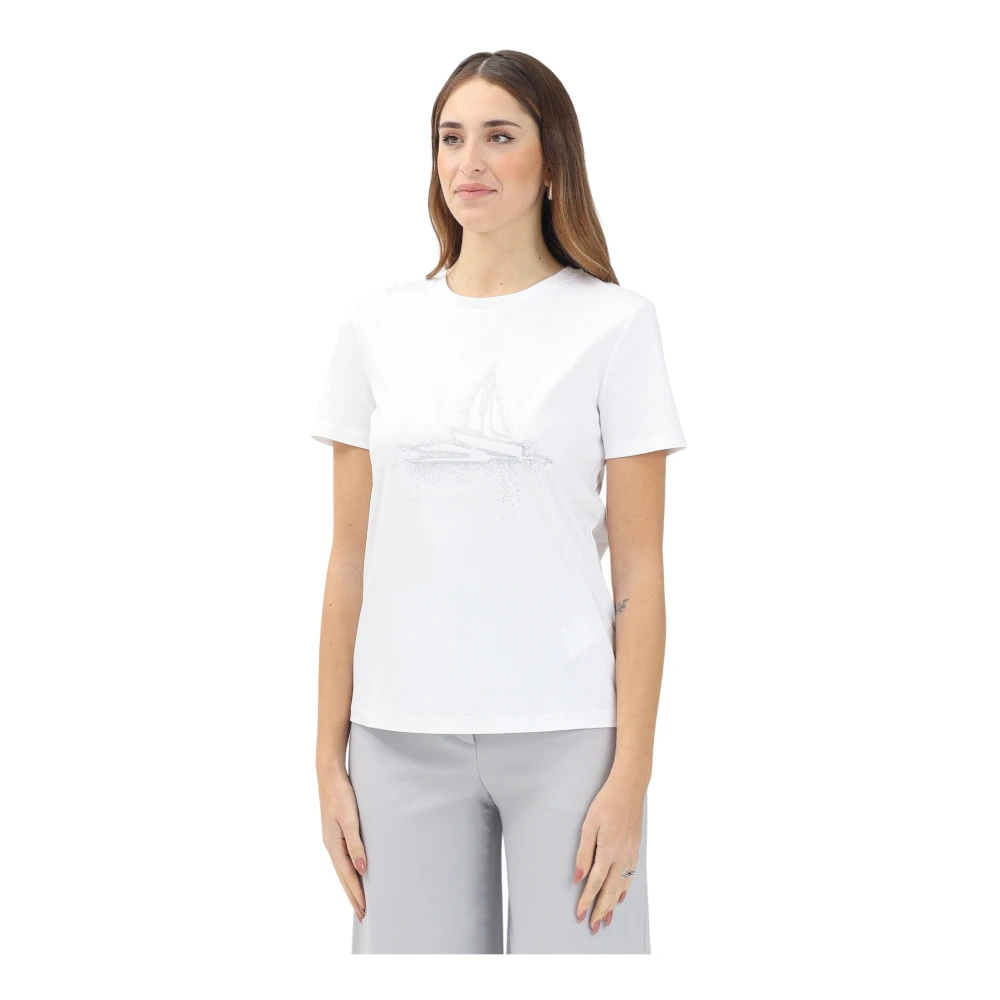 Max Mara Geborduurde witte T-shirt lente zomer White Dames