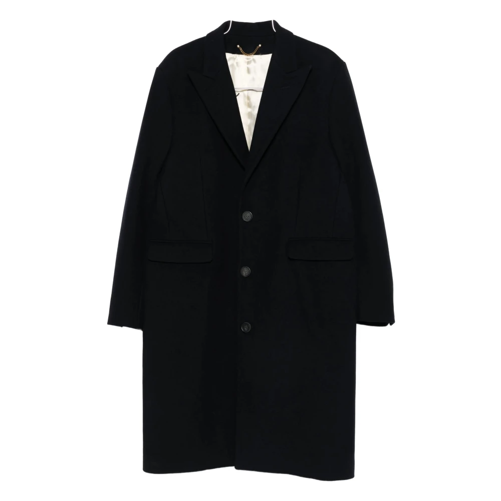 Golden Goose Men's Blue Wool Single-Breasted Coat Italy - Single-Breasted Coats - M - Coats