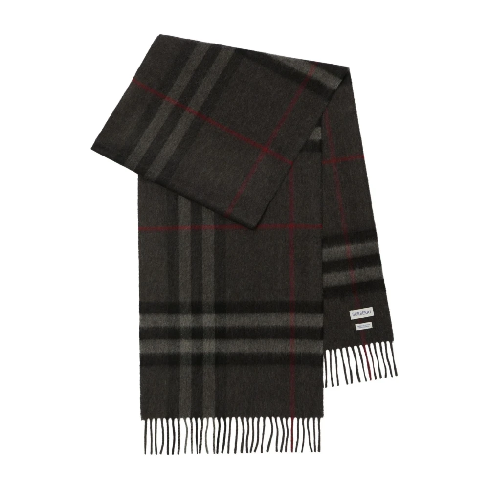 Burberry Uomo Grigio Sciarpa In Cashmere Check - Immagine 5