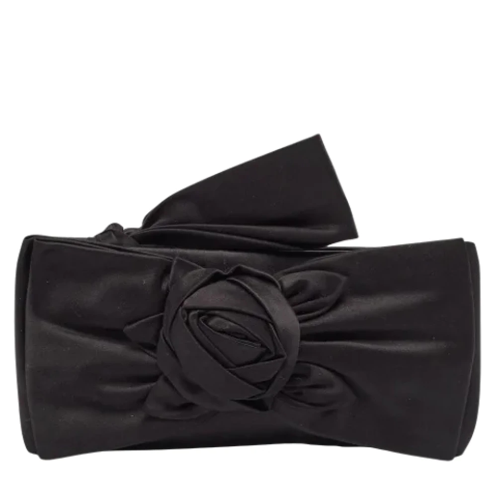 Valentino Vintage Pre-owned Satin clutches Black Dames