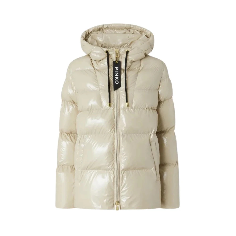 Pinko Beige Pufferjas Beige Dames