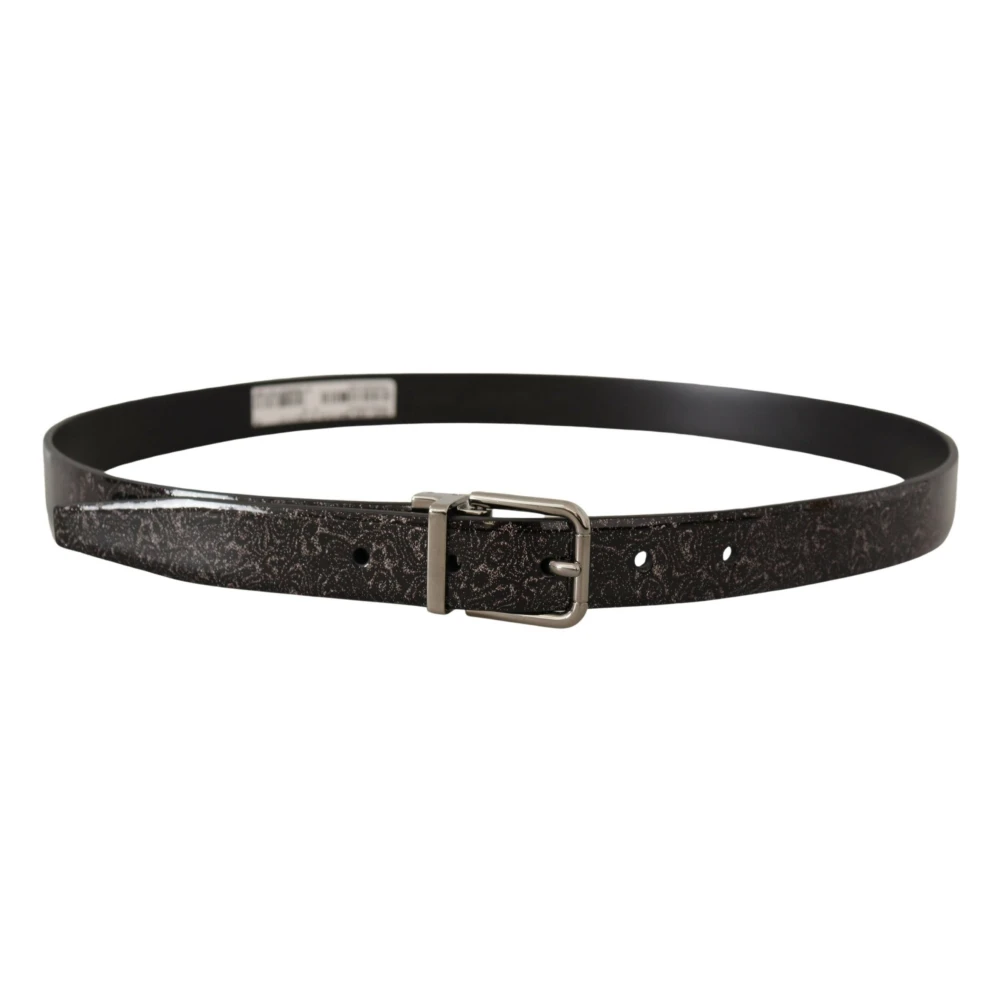 Dolce & Gabbana Luxe Grosgrain Leren Riem met Metalen Gesp Black Heren