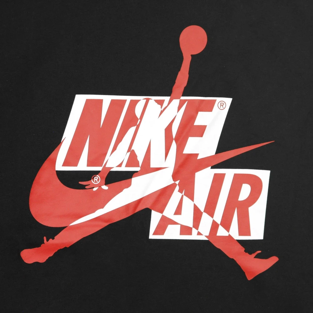 Jordan Klassiek Heren T-shirt Zwart Rood Wit Black Heren