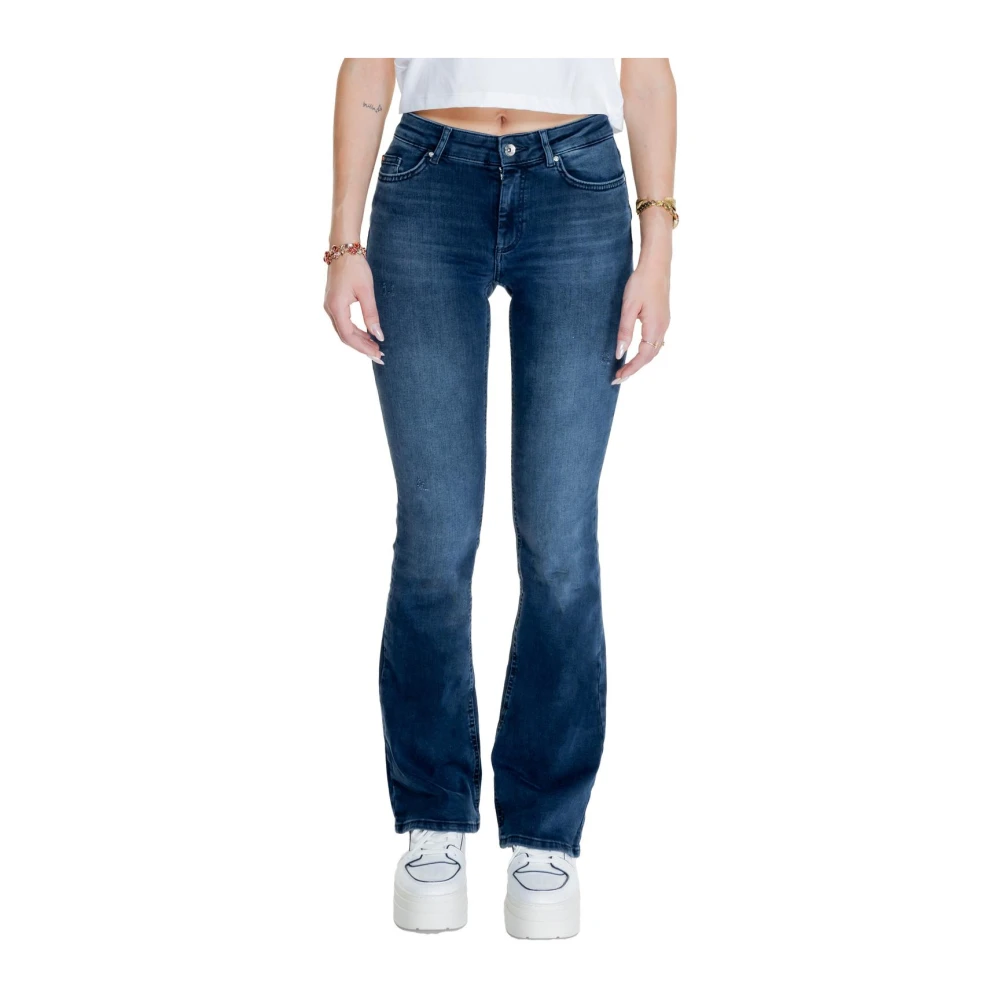 Only Blauwe Bootcut Jeans met Zakken Blue Dames