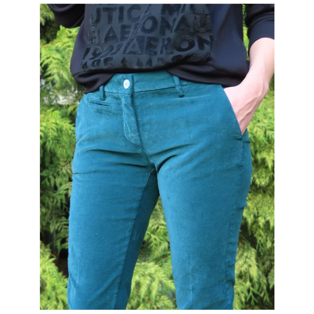 Mason's Slimme Fluweel New York Broek Green Dames