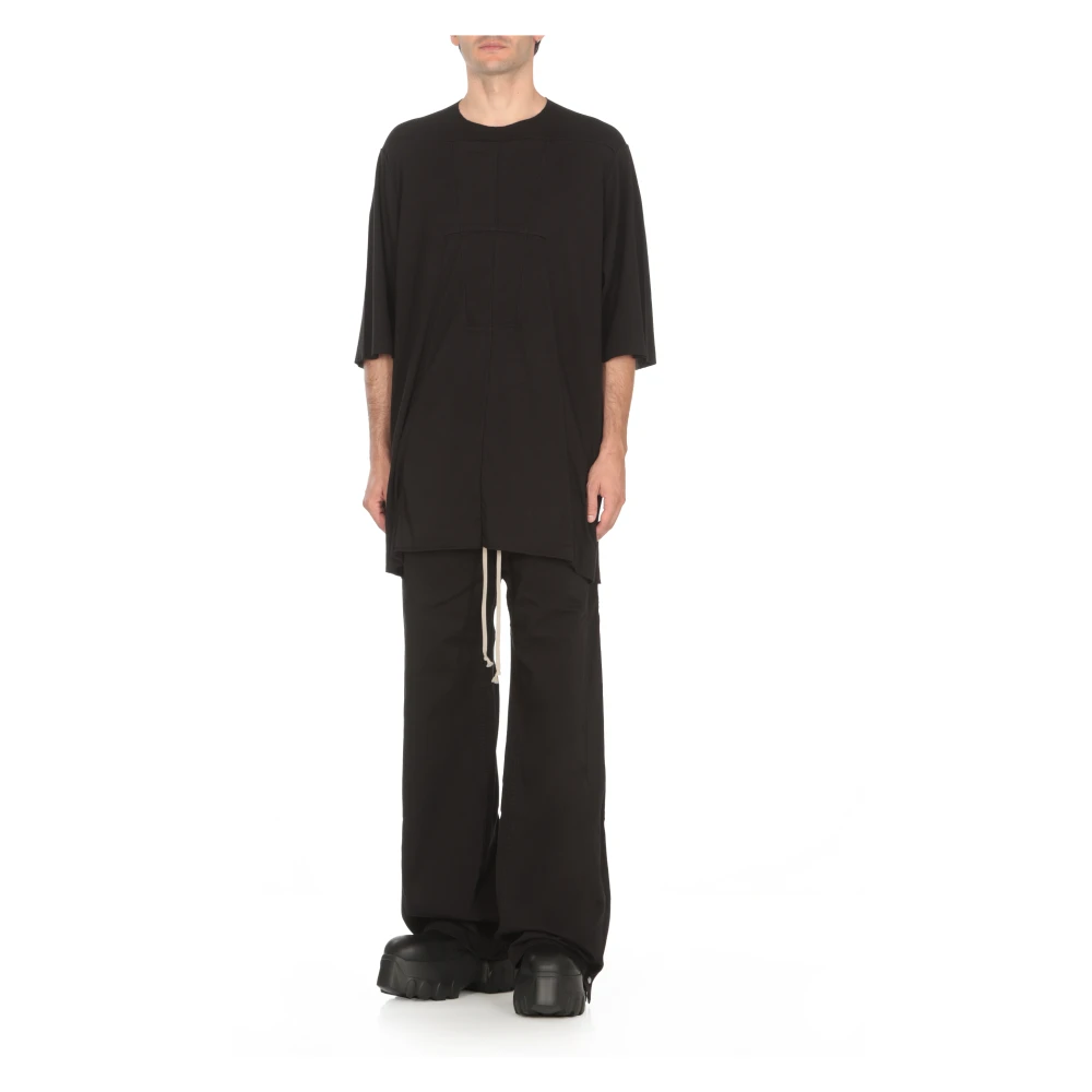 Rick Owens Zwart katoenen T-shirt met ronde hals en korte mouwen Black Heren