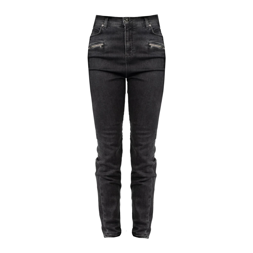 Pinko Slim Fit Hoge Taille Jeans Gray Dames