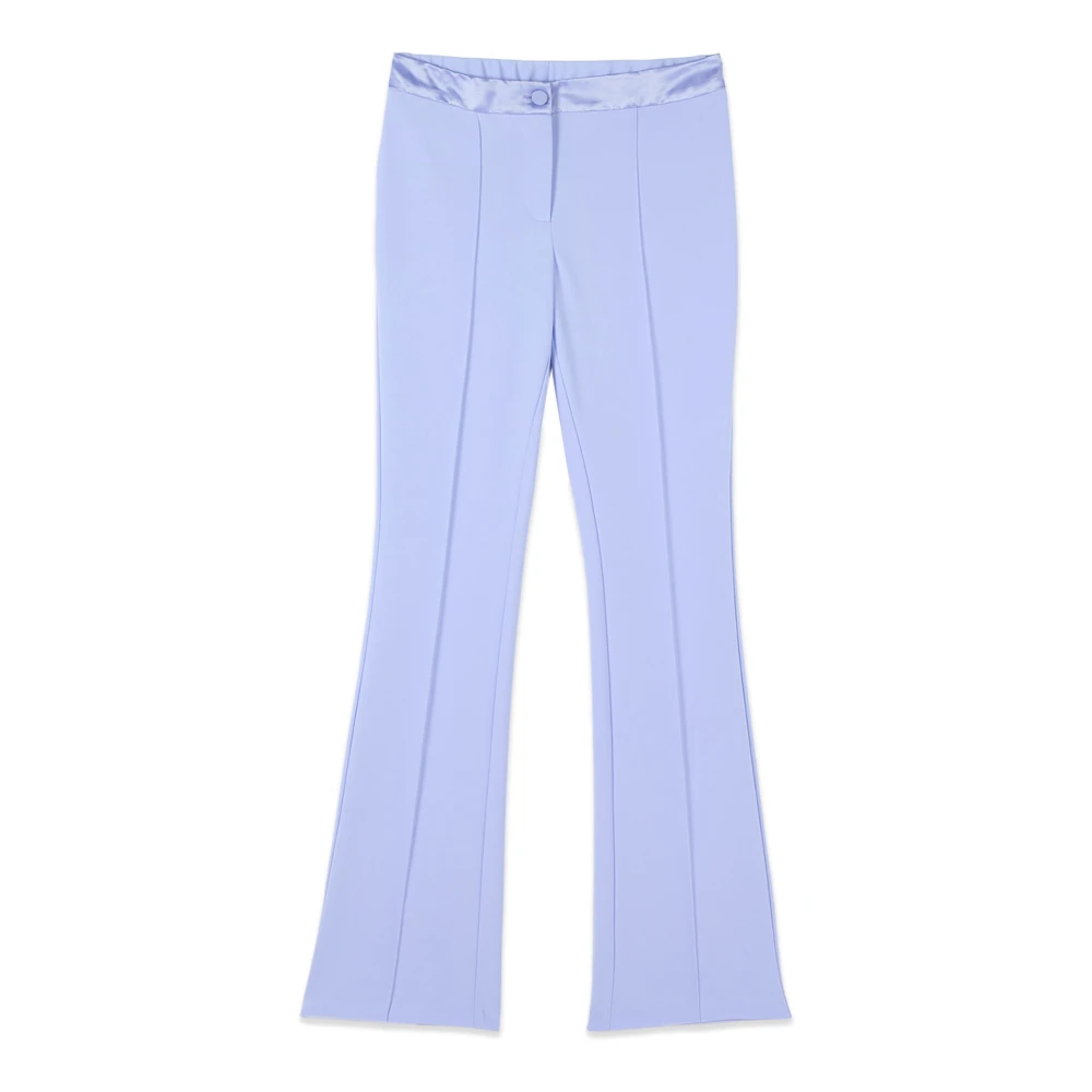 Oltre Vrouw Blauw Broeken Dames, L, Polyester, Flare Pants