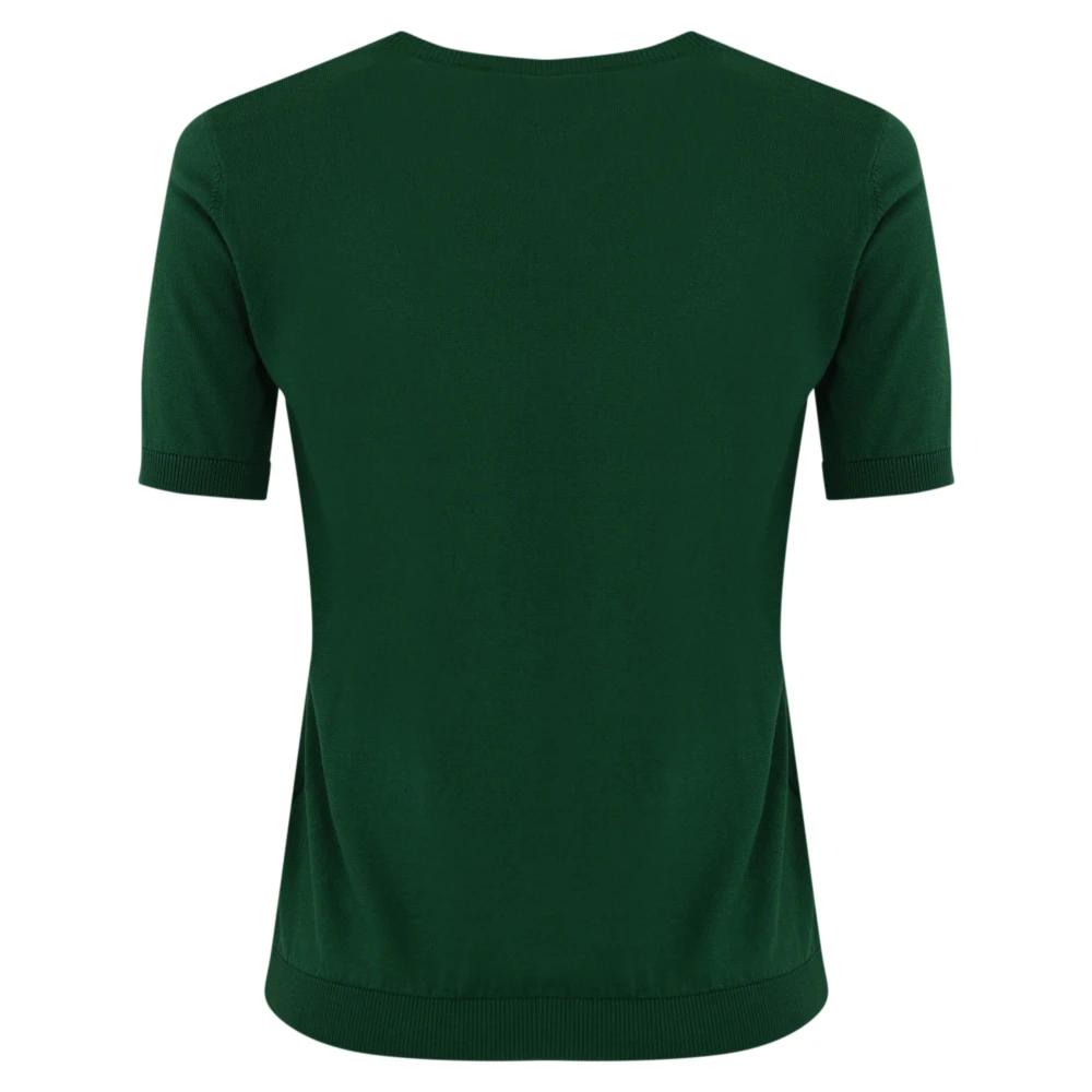 Max Mara Weekend Groene Zijden Katoenen Trui Korte Mouw Green Dames