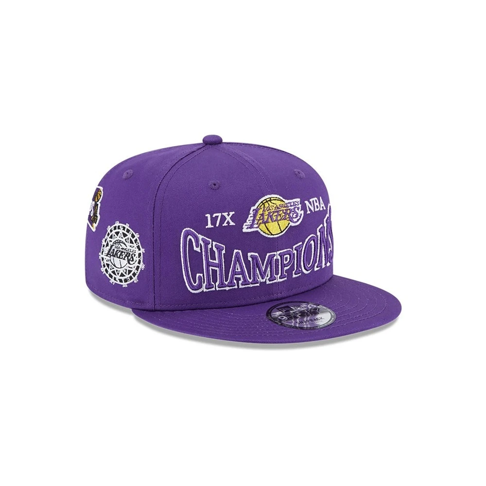 new era Paarse Lakers Kampioenen Patch Pet Purple Heren