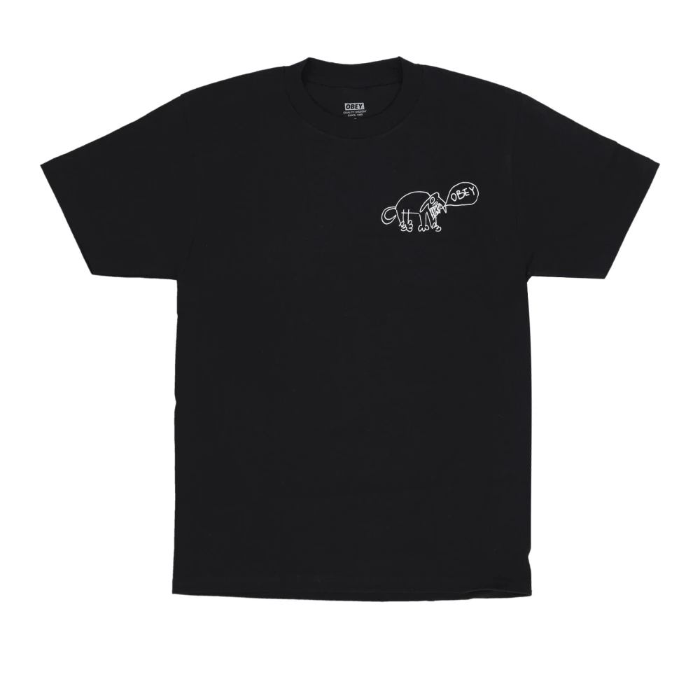 Obey Boze Hond Tee Zwarte T-shirt Black Heren