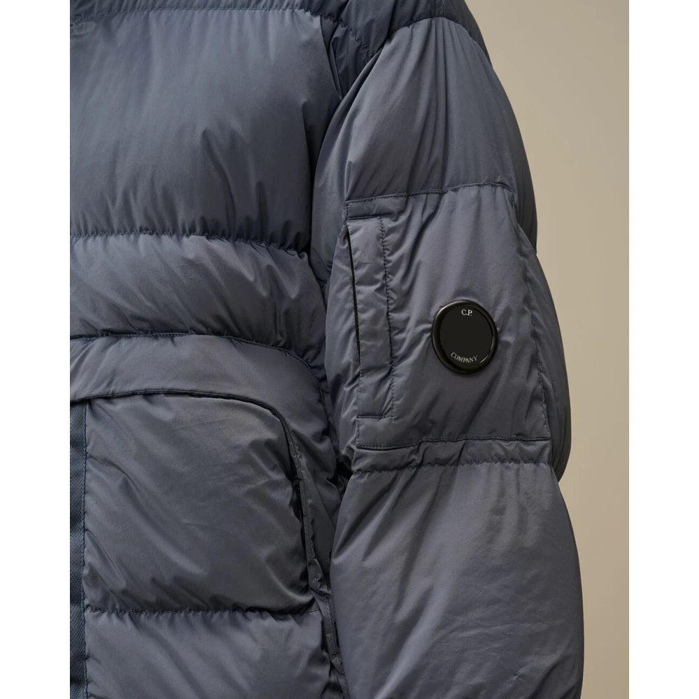 C.P. Company Stijlvolle Medium Jas Zonder Capuchon Blue Heren