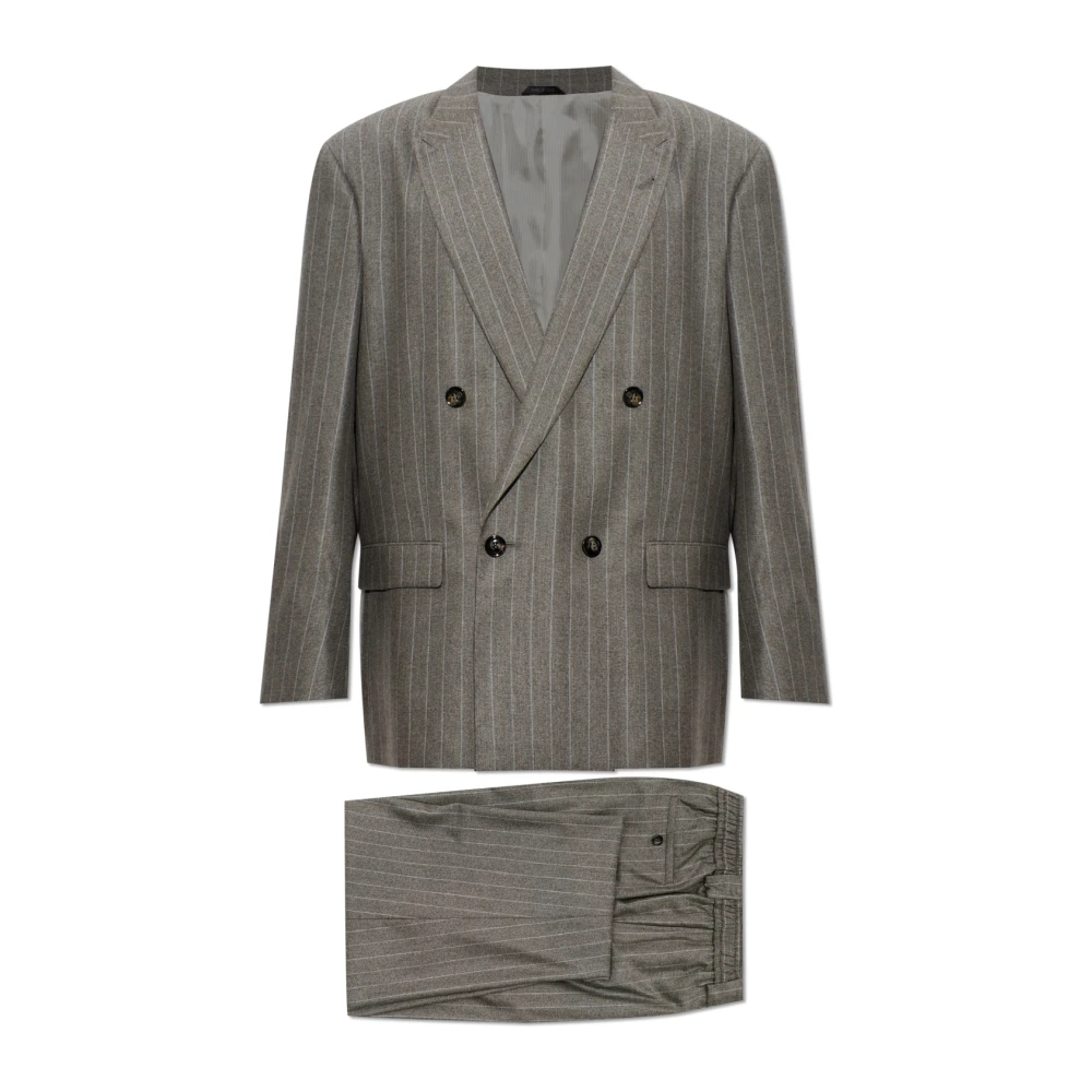 Giorgio Armani Uomo Abito Gessato In Lana Vergine Grigio It Taglia 48- Mytheresa - Immagine 6