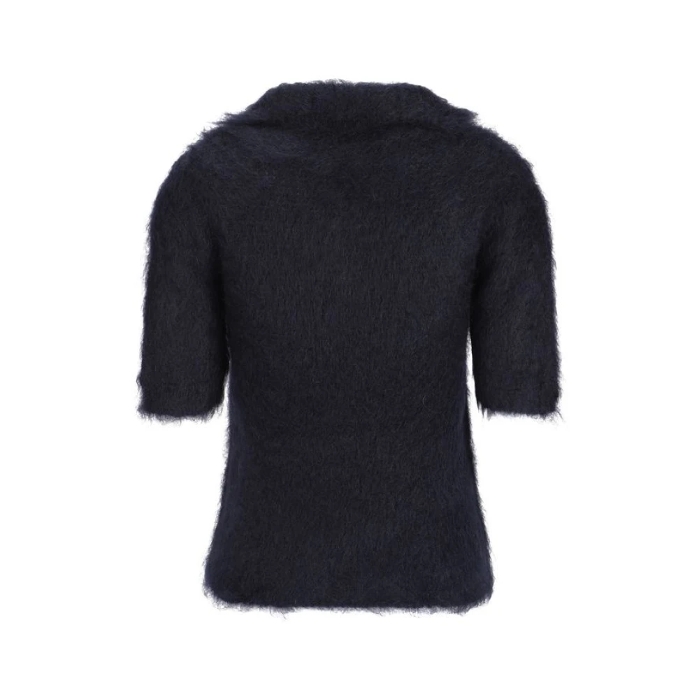 Marni Mohair wollen trui met geborduurd logo Blue Dames