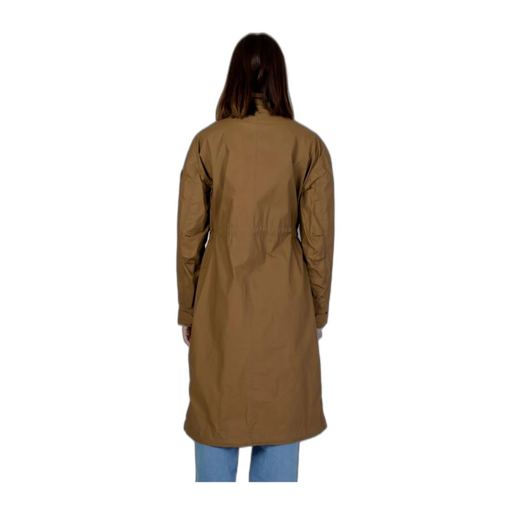 Blauer Groene Katoenen Parka Jas Dames Collectie Green Dames
