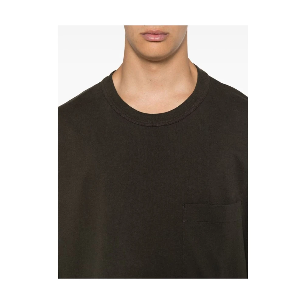 Lemaire Koffiebruine Crew Neck T-shirt Green Heren