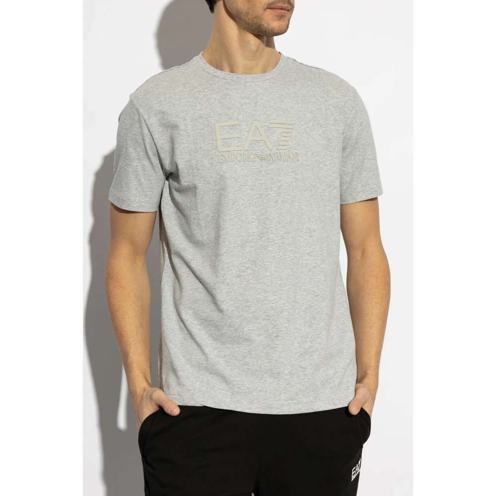 Emporio Armani EA7 T-shirt met logo Gray Heren