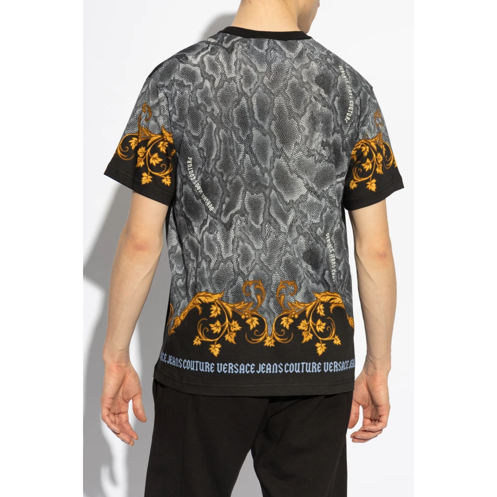 Versace Jeans Couture Bedrukt T-shirt Black Heren