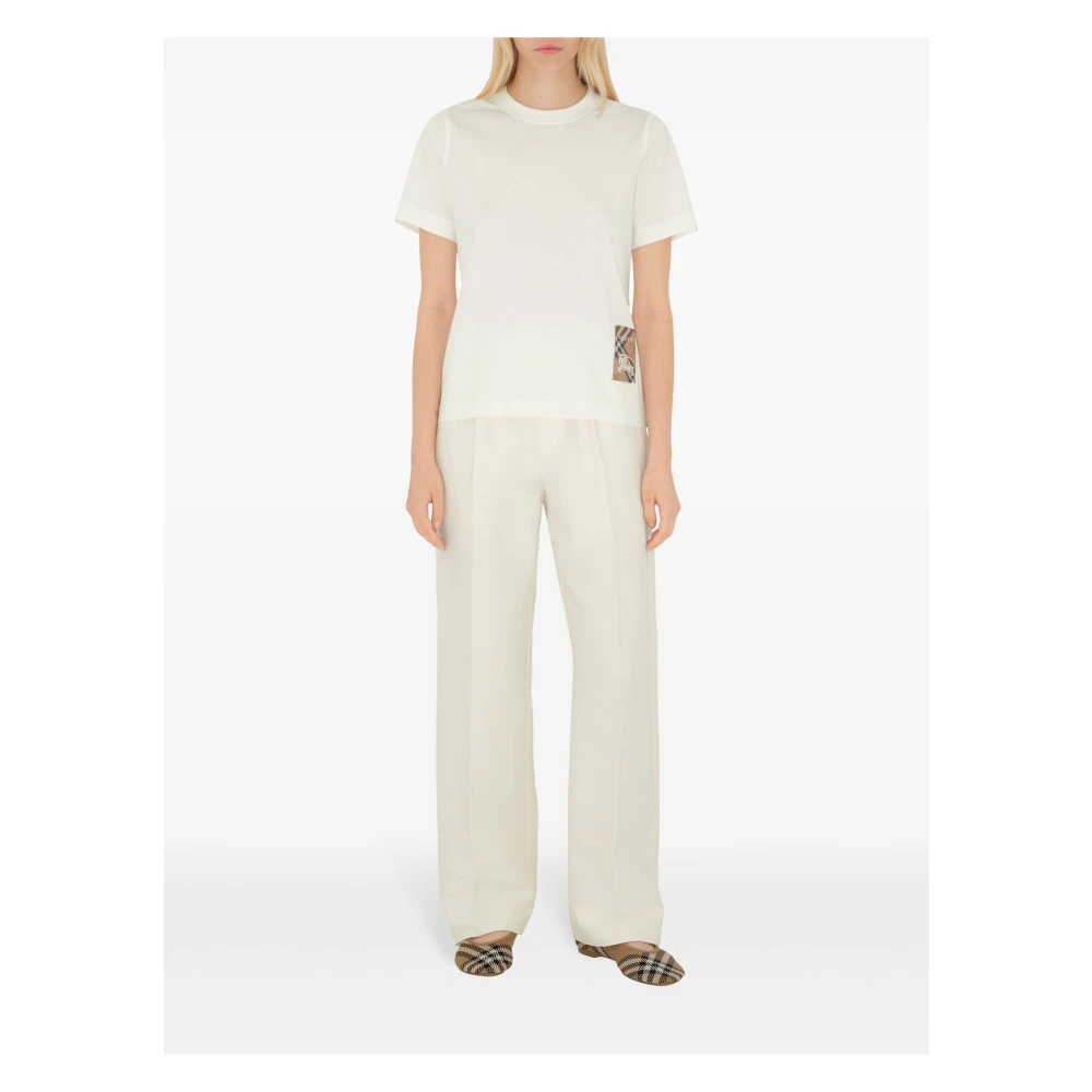 Burberry Krijt T-shirt Jwear White Dames
