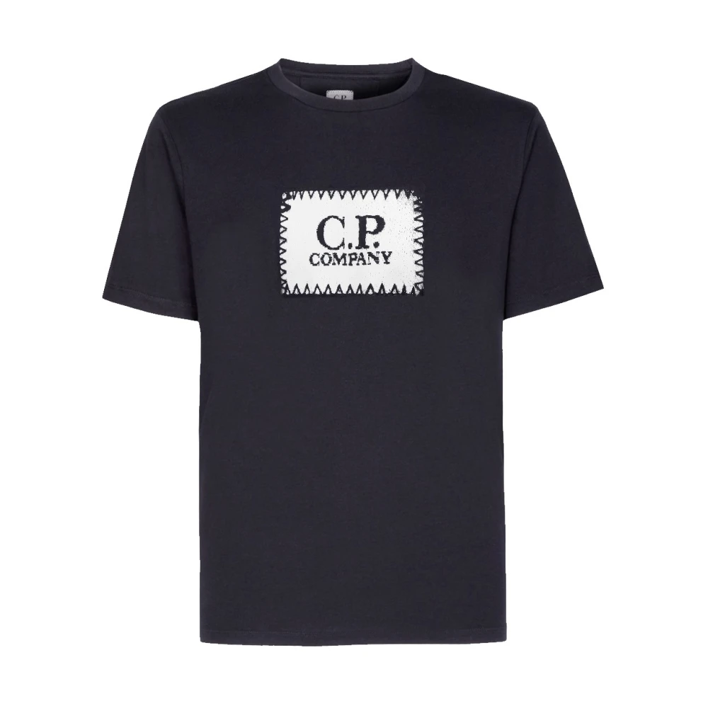 C.P. Company 30 1 Jersey Label T-Shirt in Total Eclipse Blue Heren