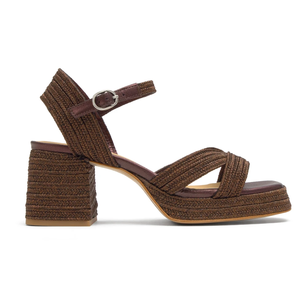 Castañer Women's Brown Vallita Sandal - High Heel Sandals - 6 Uk - Shoes