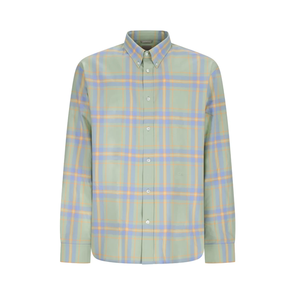 Dior Men's Green Casual Shirts, L, Shirt With Embroidery