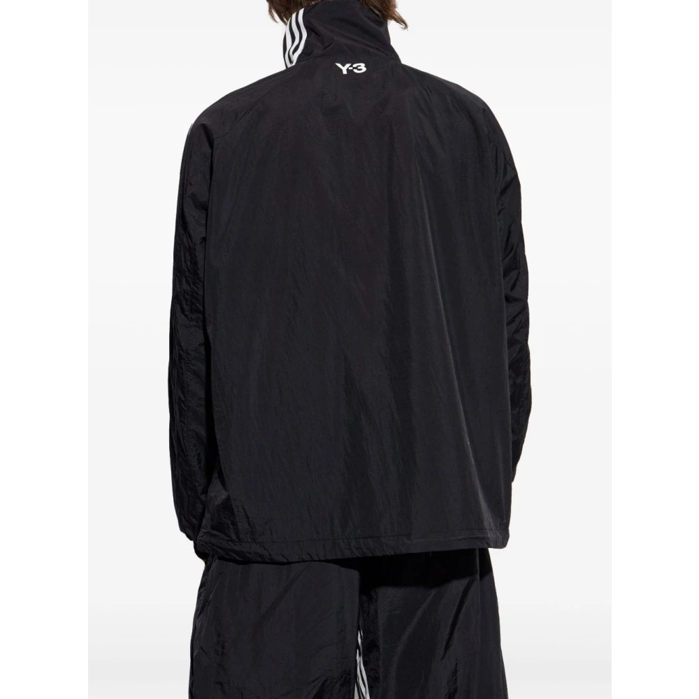 Y-3 Zwarte Rits Trui Hoge Hals Lange Mouwen Black Heren