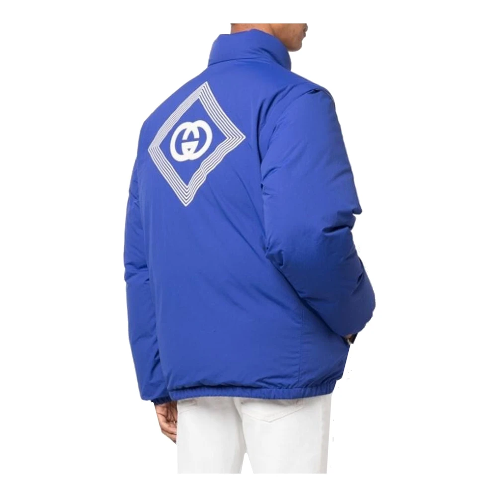 Gucci Donzen Jas met Geborduurd Logo Blue Heren