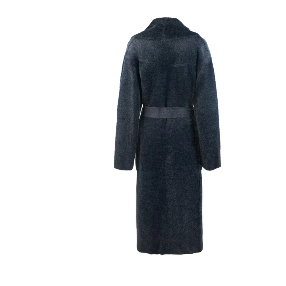 Elisabetta Franchi Zwarte Gebreide Bontjas Black Dames