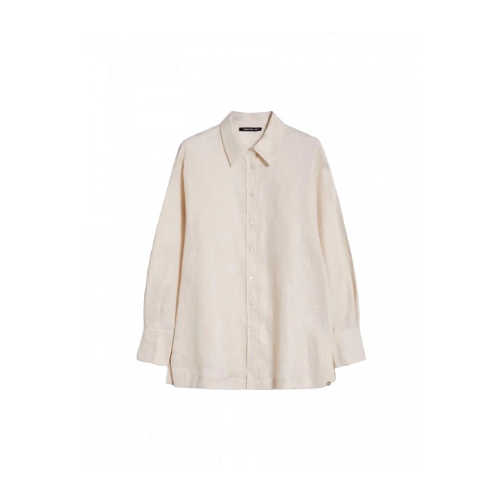 Pennyblack Oversized Linnen Shirt Beige Dames
