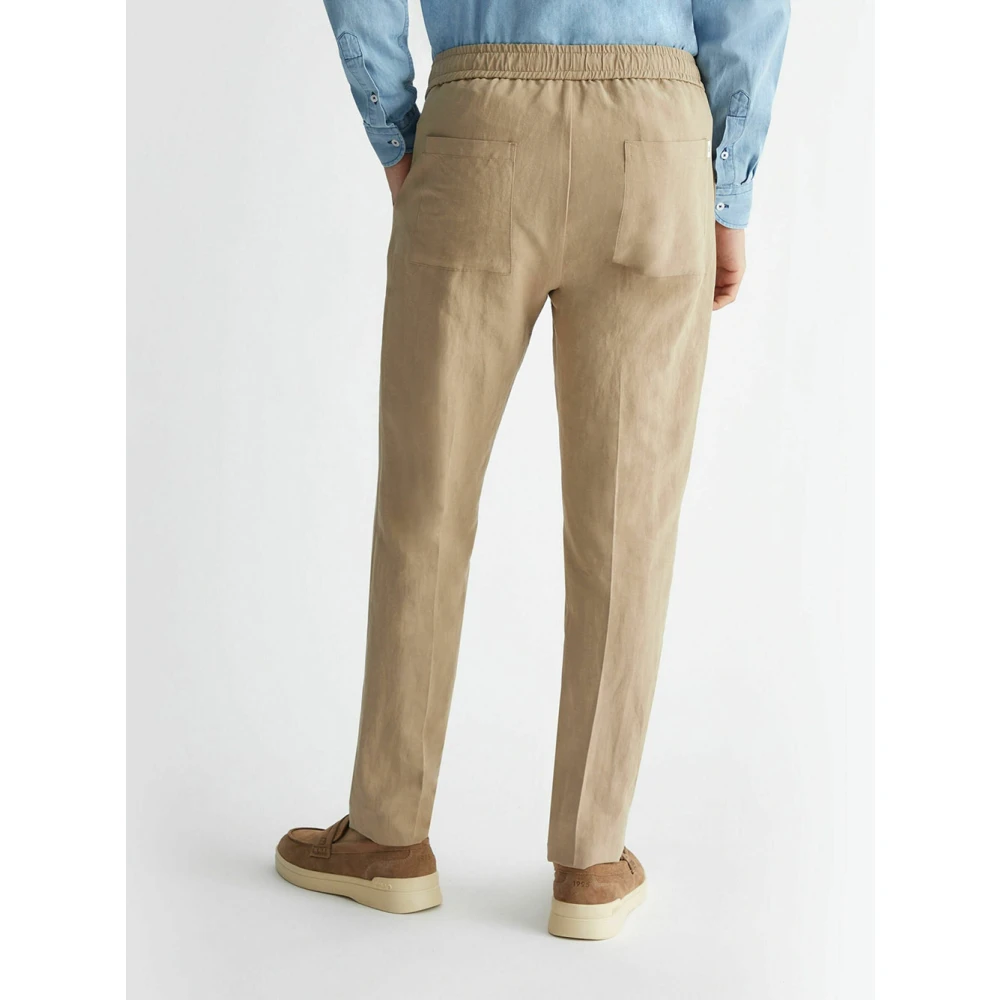 Liu Jo Chino Broek Bruin Viscose Linnen Beige Heren
